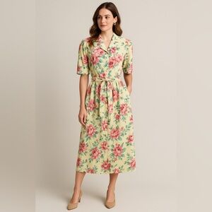 Components Susan Bristol vintage cottagecore prairie floral print linen 2-piece.